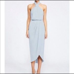 Shona Joy Core Knot Draped Midi Dress - Women | Color: Blue | Size: 4